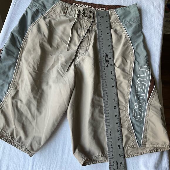 O’Neill Men’s Swimming Trunks size 34, Beige & Gray, Zipped Hidden Pocket - Picture 3 of 10